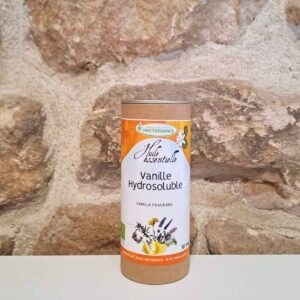Huile essentielle de Vanille hydrosoluble, flacon de 10ml vendu par Herboristerie des mille feuilles